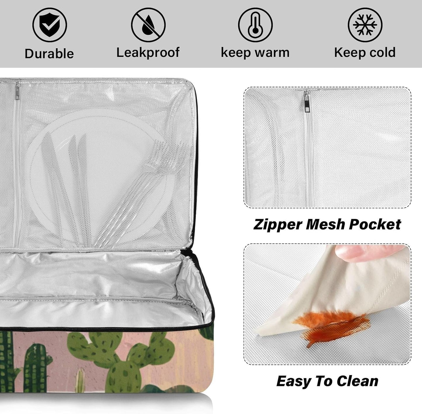 Casserole Carriers for Hot or Cold Food Reusable Casserole Dish Carrier Insulated Thermal Large Capacity Durable Perfect for Party Camping Family Gatherings Yellow Fish - Colors A