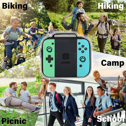 Game Lunch Bag for Boys Girls Gamer, Insulated Video Game Lunch Box for School Work Office Travel Picnic Hiking Beach, Waterproof Leakproof Portable Fits Most Bento Boxes