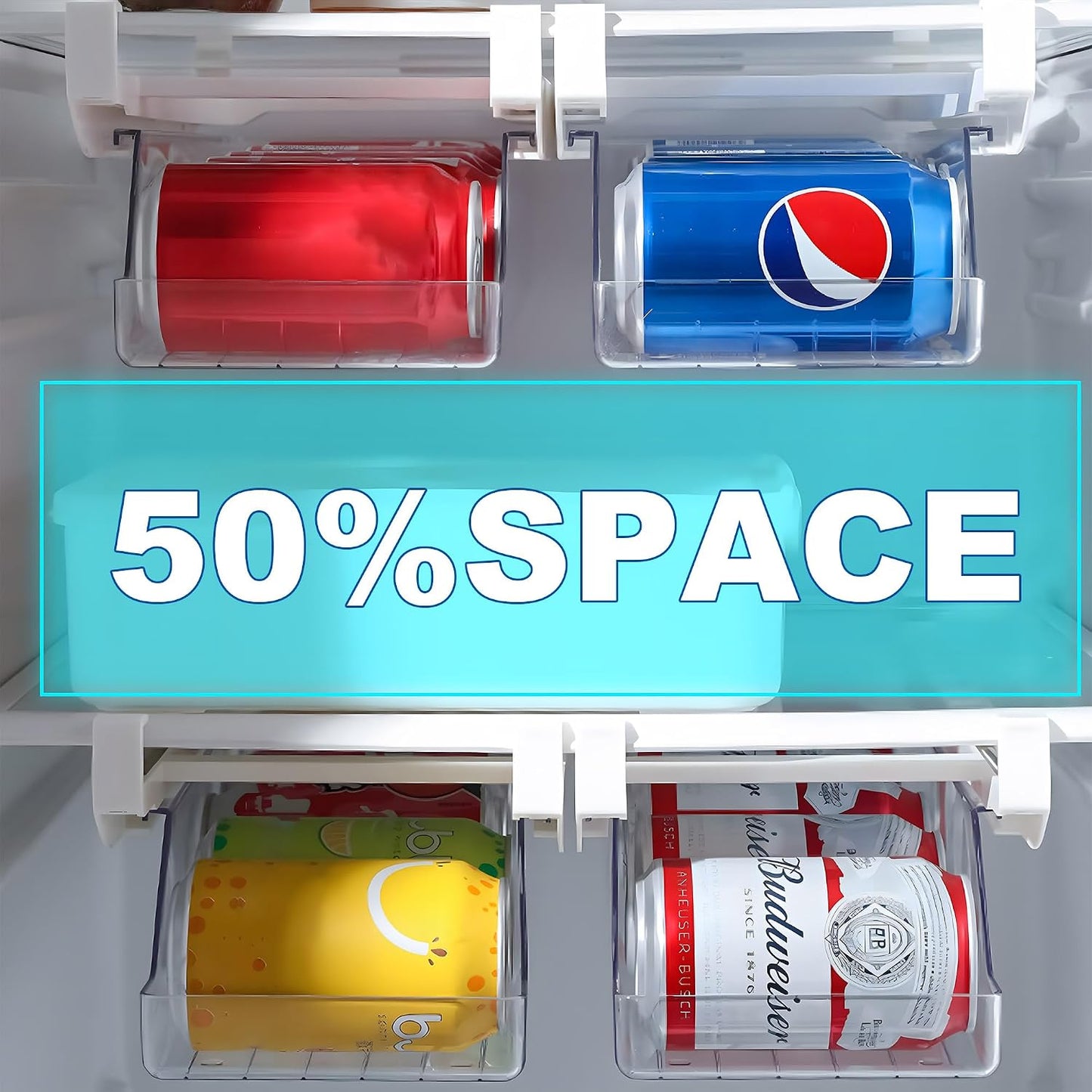 8Pcs Clear Plastic Storage Bins, Refrigerator Organizer Bins with Handles, Freezer Organizer Clear Organizing Bins, BPA-Free Fridge Storage Containers for Fridge, Freezer, Cabinet, Kitchen, Pantry