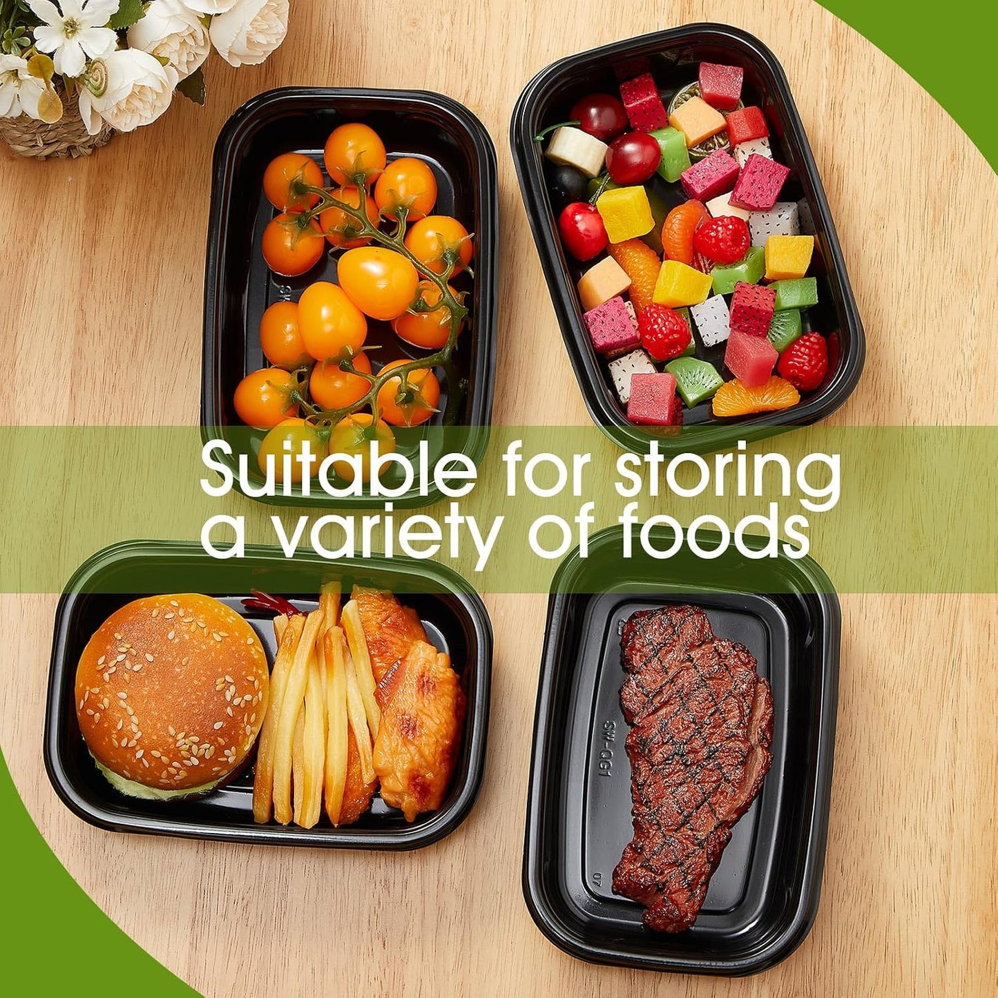 Chunful 36 Pcs 3 Compartment Transparent Snack Containers with Lids Disposable Bento Box Plastic Food Meal Prep Containers for Condiment Salad Dipping School Work Lunch