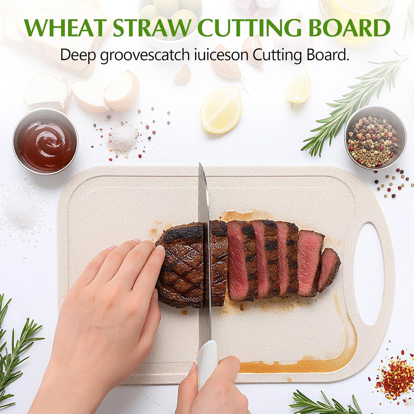 5 Pcs Grill Prep Trays Set Includes Grilling Deep Prep and Serve Trays, 2 Pcs 60oz Stainless Steel Food Container, Cutting Board for Raw Meat Marinating and Finished Cooked Food