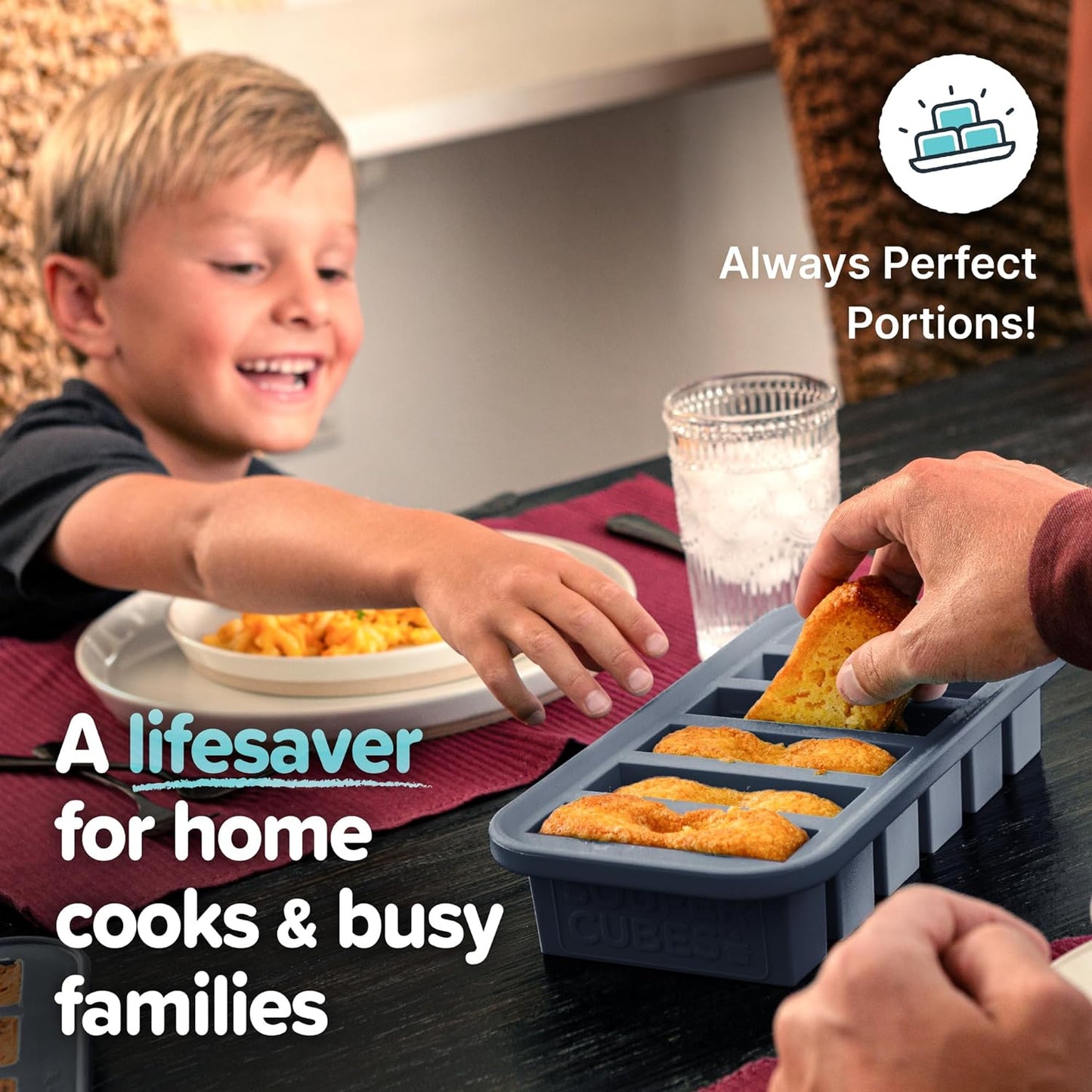 Souper Cubes Silicone Freezer Molds Gift Set, Kale | 2 Tbsp, 1/2 Cup, 1 Cup and 2 Cup Silicone Molds for Food Set, Perfect for Freezing Soup, Grains, Proteins, Herbs and More