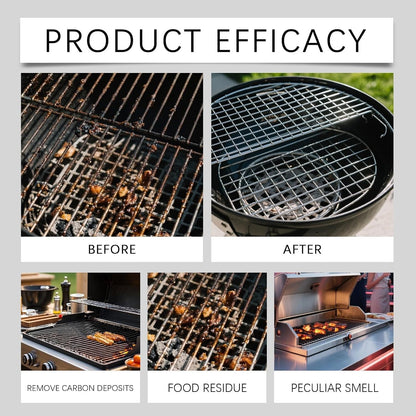 BBQ Grill Cleaner Spray, Heavy Duty Grill Degreaser for Grease, Burnt Food & Smoky Stains, Stainless Steel Cleaner for Outdoor Grill, Grates, Stove Top, Range Hood & Kitchen Surfaces, 120ml (2PCS)