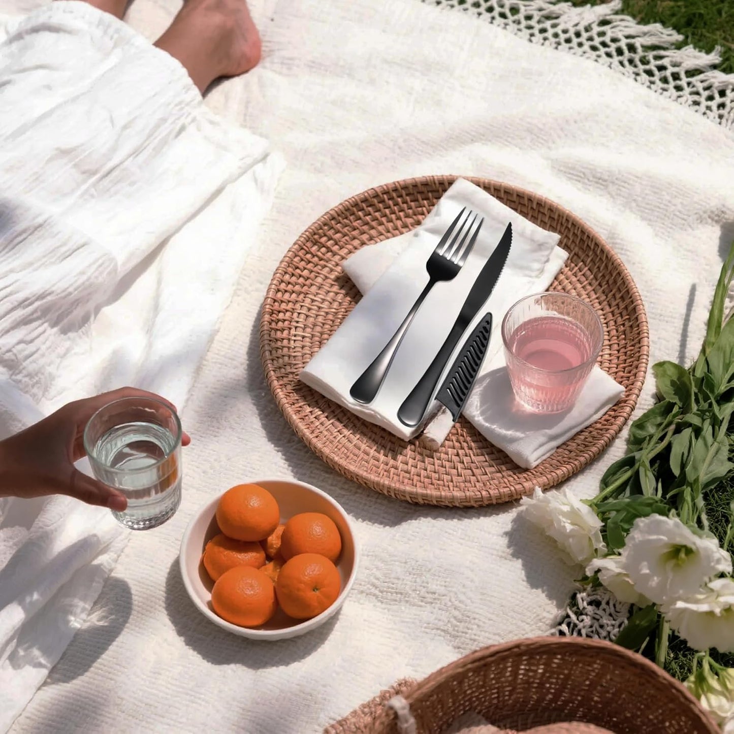 Camping Cutlery Set: Premium Portable Silverware Set with Case for Lunch Box, Travel, and Work Durable, Eco-Friendly, and Compact Utensils Including Fork, Spoon, and Knife for Adults on the Go