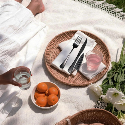 Camping Cutlery Set: Premium Portable Silverware Set with Case for Lunch Box, Travel, and Work Durable, Eco-Friendly, and Compact Utensils Including Fork, Spoon, and Knife for Adults on the Go