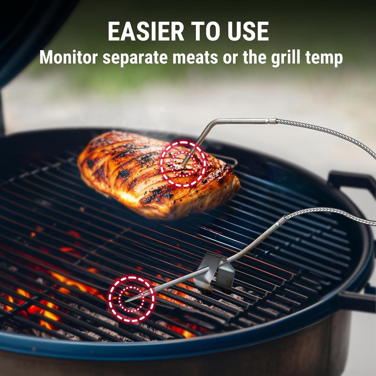 TempPro TempSync 450ft Bluetooth Meat Thermometer for Oven with 2 Probes