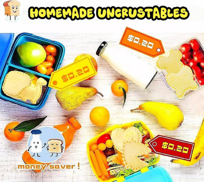 BANIC Uncrustable Sandwich Cutter, 43 Pcs Sandwich Cutter and Sealer, Crustless Sandwich Cutter Heart Star Unicorn Dino Butterfly etc, Lunch & Bento Box Accessories with Storage Container