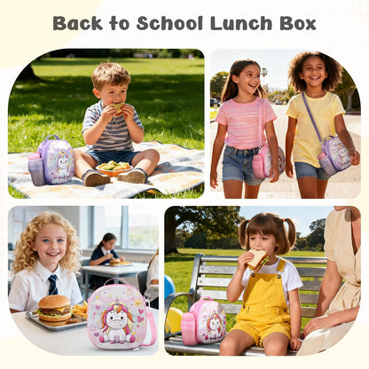 Reusable Insulated Lunch Bag for Kids Teens & Adults with Adjustable Shoulder Strap - Large Durable Lunch Bag Tote for School Travel Picnic Work - Leakproof Design Lunch Carrier (Black -3D Dinosaur)