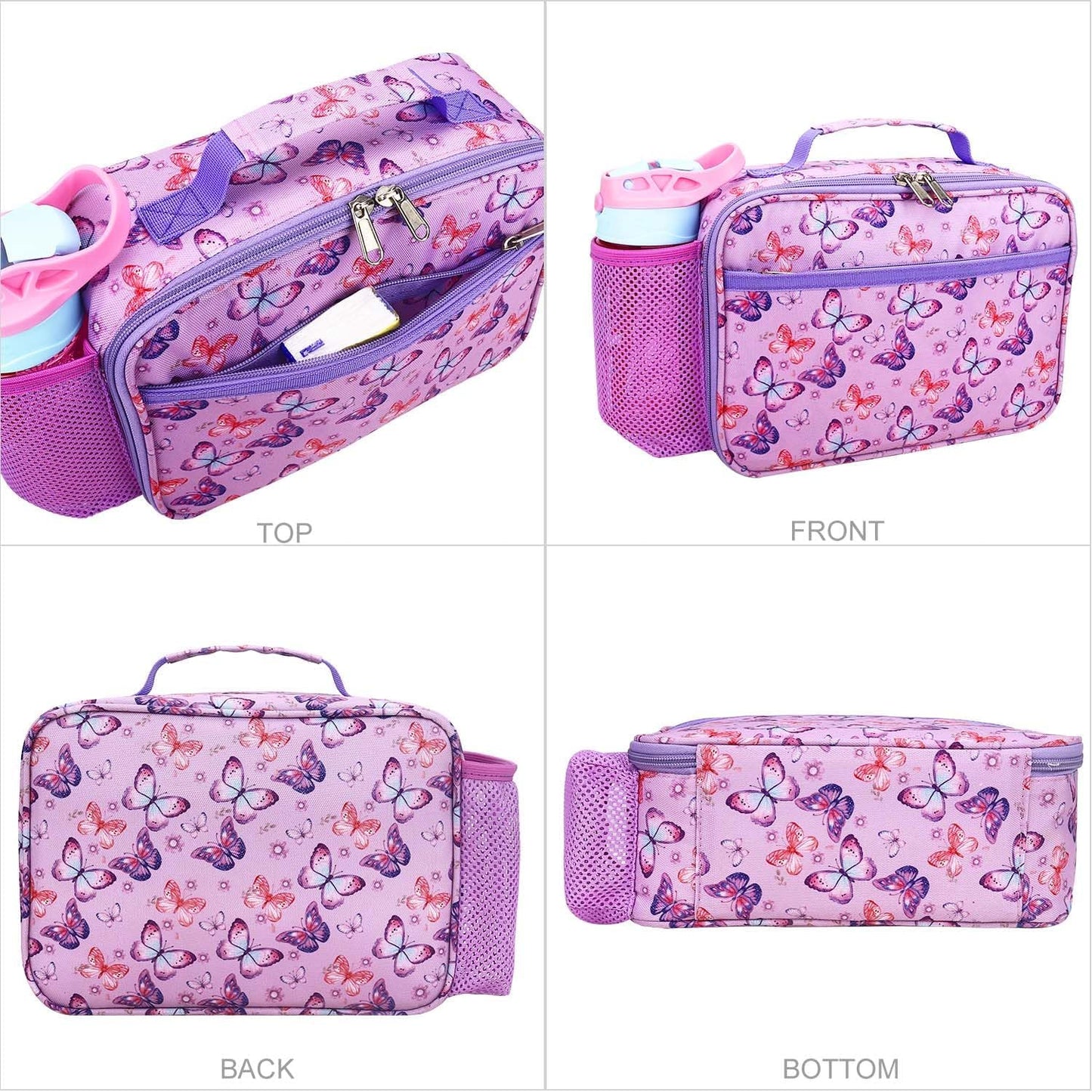 RHCPFOVR Kids Lunch Bag - Insulated Lunch Box for Boys Girls,Washable Lunch Bag and Reusable Toddler Leak-proof Lunchbox for School and Daycare - Colors B