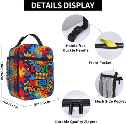 Dinosaur Volcano Insulated Lunch Bag for Women & Men, Reusable Leak-Proof Lunch Box with Cooler Compartment, Lunch Tote for Adults Work Travel Picnic Durable & Washable