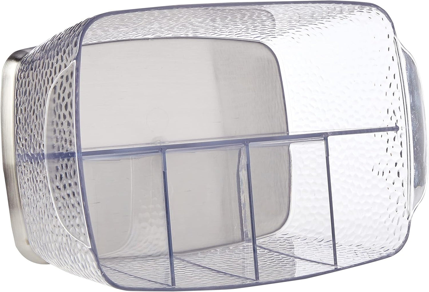 iDesign Rain Plastic Silverware Caddy Organizer Flatware Holder for Kitchen Countertop Storage, Dining Table, Outdoor Patio, Picnic Tables, Clear