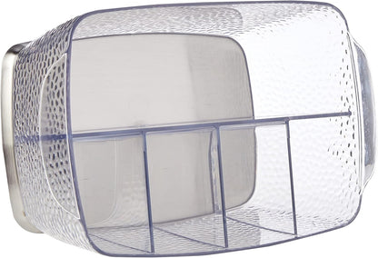 iDesign Rain Plastic Silverware Caddy Organizer Flatware Holder for Kitchen Countertop Storage, Dining Table, Outdoor Patio, Picnic Tables, Clear