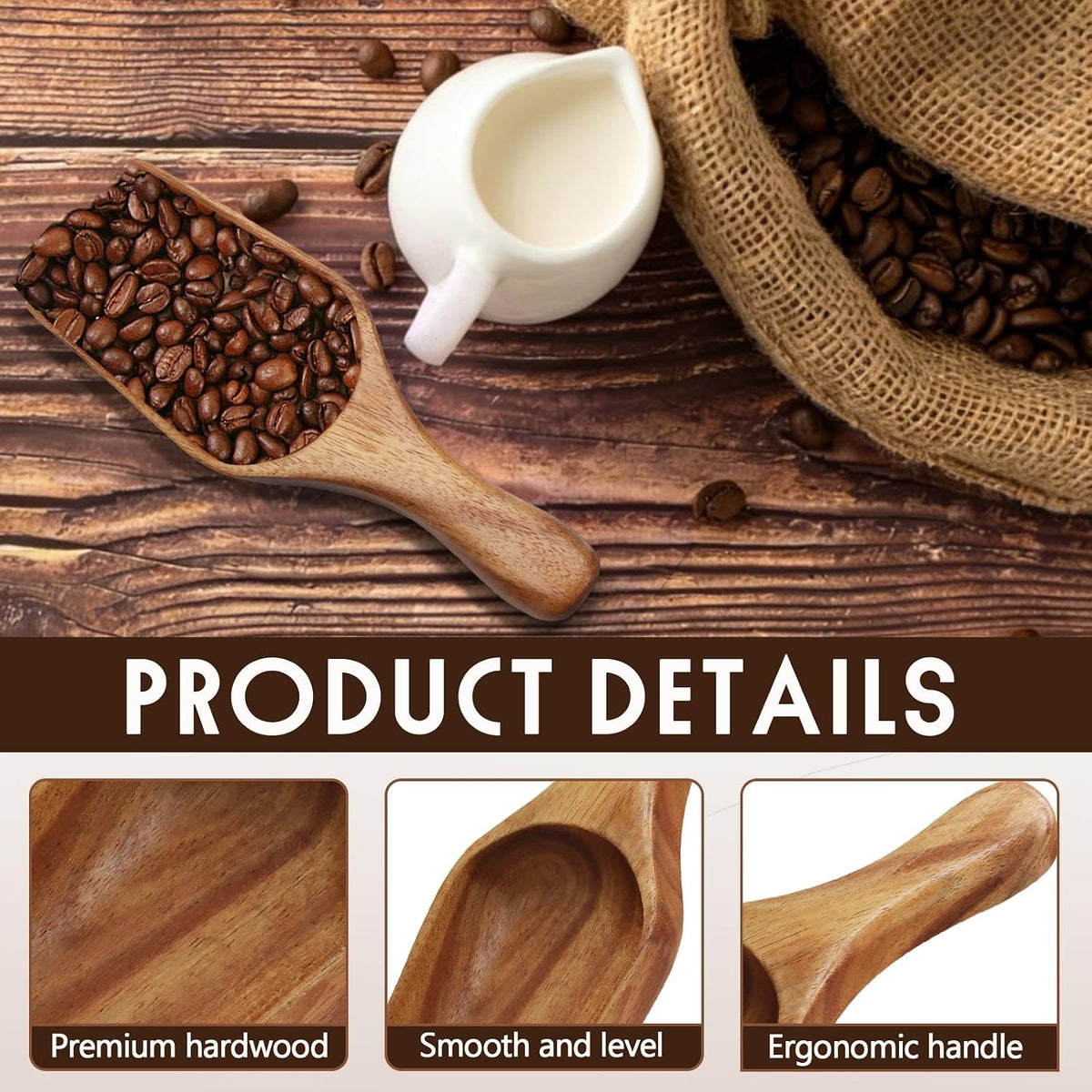 Wooden Coffee Scoop, 6.3 Inch