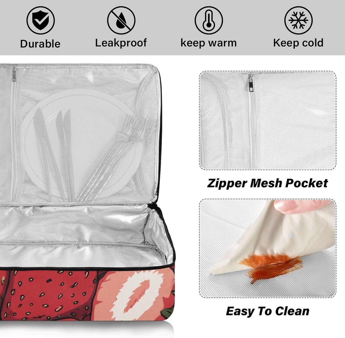 Casserole Carriers for Hot or Cold Food Reusable Casserole Dish Carrier Insulated Thermal Large Capacity Durable Perfect for Party Camping Family Gatherings Yellow Fish - Colors A