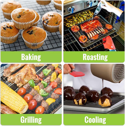 HULISEN Cooling Rack, 16 x 10 Inch Nonstick Baking Rack with Handles