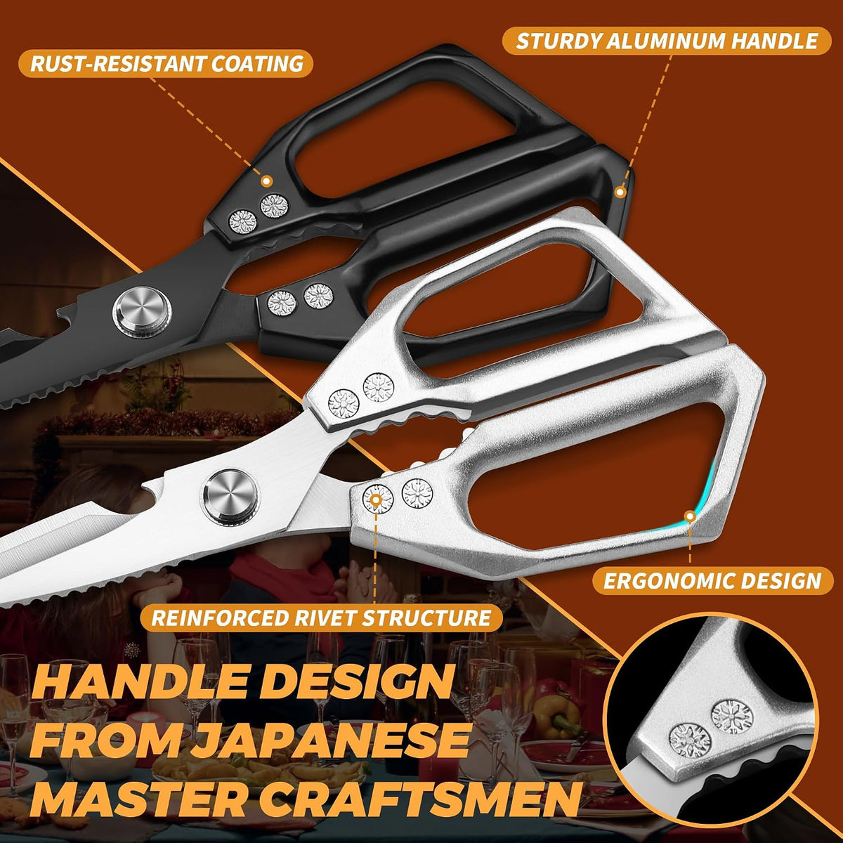 Kitchen Scissors for Food All Purpose Cooking Shears for Meat