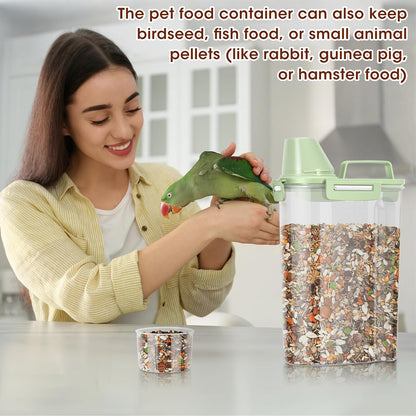 TBMax Pet Food Storage Containers 2 Pack 8-10 Lbs Airtight Dog Food Container Dispenser with Large Spout & Portable Handle, Travel Dog Treat Cat Food Storage Bin Bird Seed Container