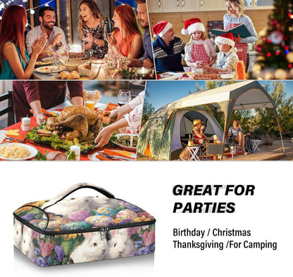 Casserole Carriers for Hot or Cold Food Reusable Casserole Dish Carrier Insulated Thermal Large Capacity Durable Perfect for Party Camping Family Gatherings Yellow Fish - Colors A