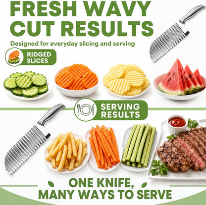 Large Crinkle Cutter, Stainless Steel Wavy Potato,French Fry Slicer