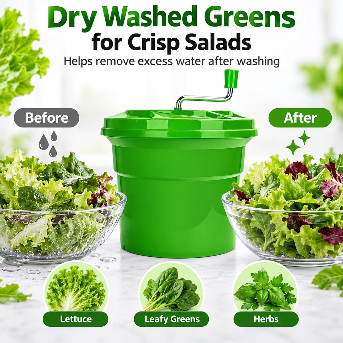 5 Gallon Large Commercial Manual Salad Spinner/Dryer