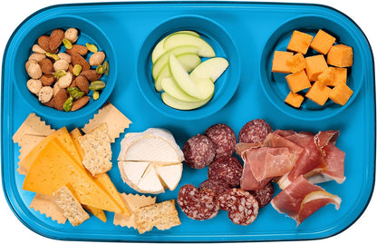 madesmart dipware 3 Bowl Serving Tray, Stackable & Removable Dip Bowls for Charcuterie, Guacomole, Snacks, Veggies, Premium Dishwasher & Microwave Safe, Multipurpose Plate & Bowl, Olive