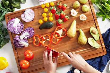 OAKSWARE 16.5" x 13" Acacia Wood Cutting Board, Kitchen Prep Station