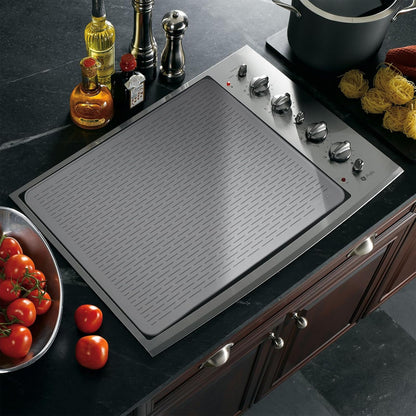 YUHFERA Stove Top Cover for Electric Stove - Silicone Stove Mat for Glass Top, Glass Cooktop Protector For Kitchen,Multi-functional Oven Covers for Electric Stove (Black,28 x 20)