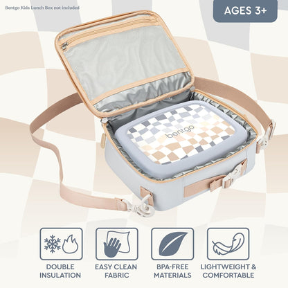 Bentgo Kids Lunch Bag - Durable, Double-Insulated Lunch Bag for Kids 3+; Holds Lunch Box, Water Bottle, & Snacks; Easy-Clean Water-Resistant Fabric & Multiple Zippered Pockets (Mermaid)
