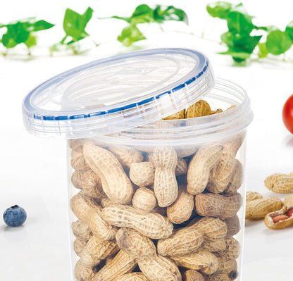 LOCK & LOCK Easy Essentials Twist Food Storage lids/Airtight containers, BPA Free, Tall-30.4oz Clear