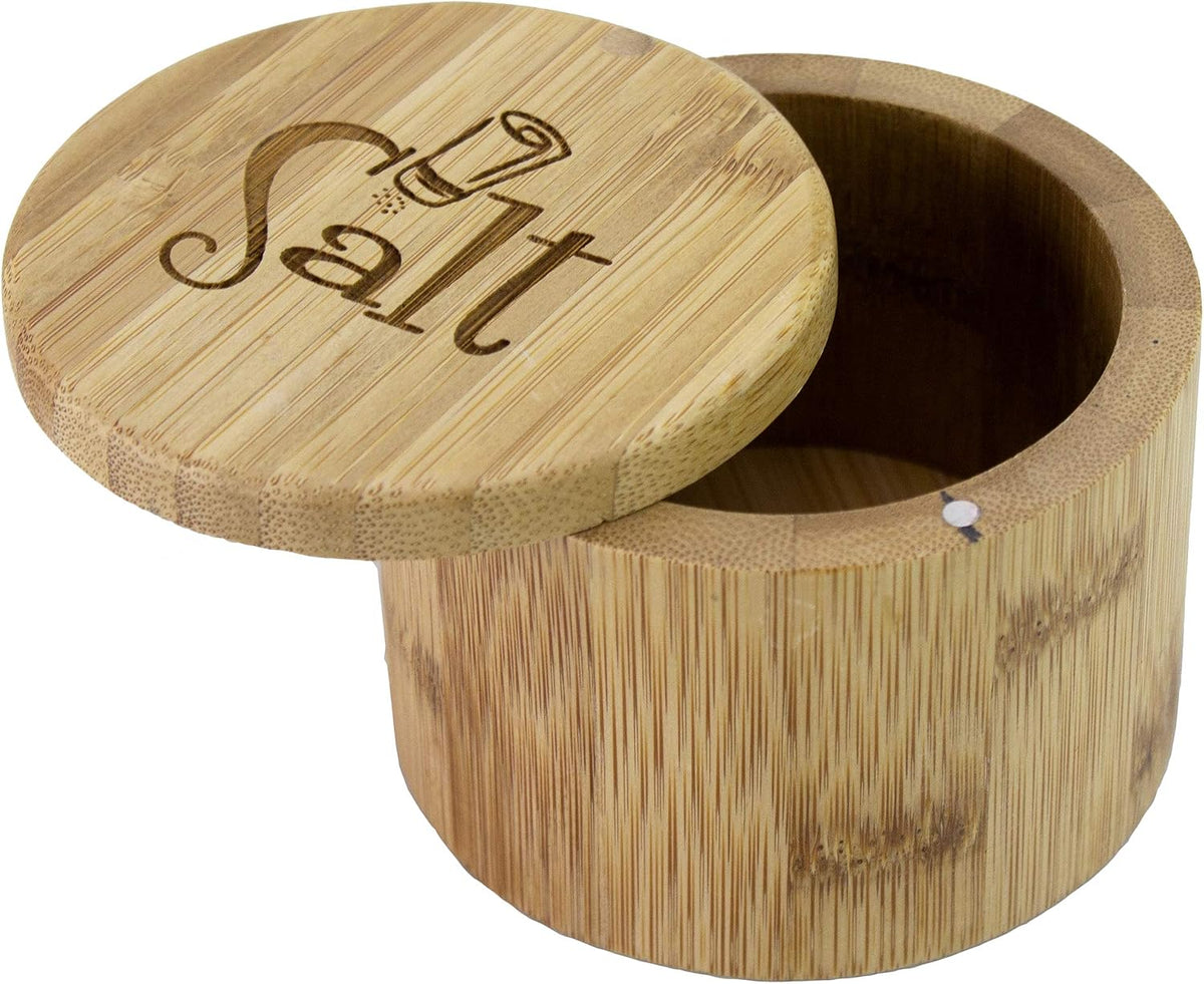 Totally Bamboo Salt Cellar with Swivel Lid, Salt Container for Countertop