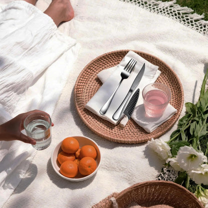 Camping Cutlery Set: Premium Portable Silverware Set with Case for Lunch Box, Travel, and Work Durable, Eco-Friendly, and Compact Utensils Including Fork, Spoon, and Knife for Adults on the Go