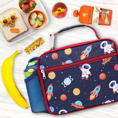 Bagseri Kids Lunch Bag Boys - Thermal Insulated Lunch Box Tote with Water Bottle Holder, Reusable Leak-Proof Kids Lunch Box for Daycare & School, Black Dinosaur (Containers Not Included)