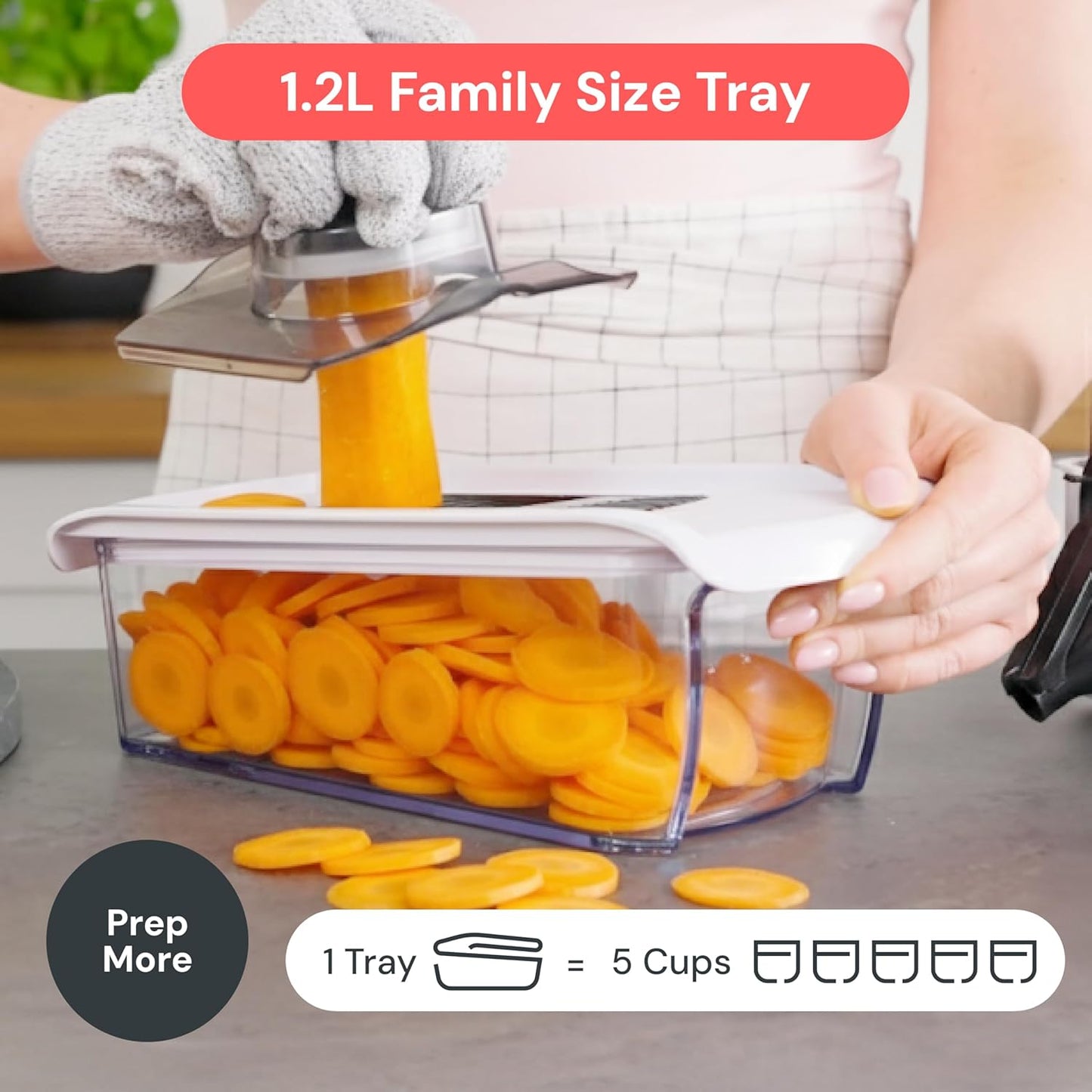 Fullstar Mandoline Slicer for Kitchen, Fruit Cutter, Cheese Grater, Cucumber Slicer, Veggie Spiralizer, Food Cutter & Kitchen Gadgets & Gifts with Safety Glove (11 in 1, White)