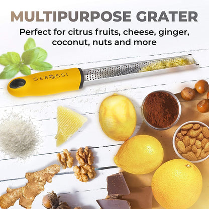 Stainless Steel Lemon Zester with Handle, Citrus Zester Grater for Cheese