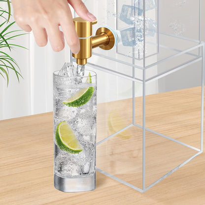 1.8 Gallon Large Drink Dispenser, Drink Dispenser with Acrylic Stand, Drink Dispensers for Parties with Ice Core, Beverage Dispenser with Airtight Valve for Water, Punch, Juice