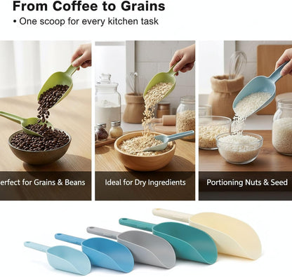 Plastic Scoops for Canisters, Plastic Scoop for Ice Cubes, Flour Scoops Dry Goods Coffee Beans & Cereals