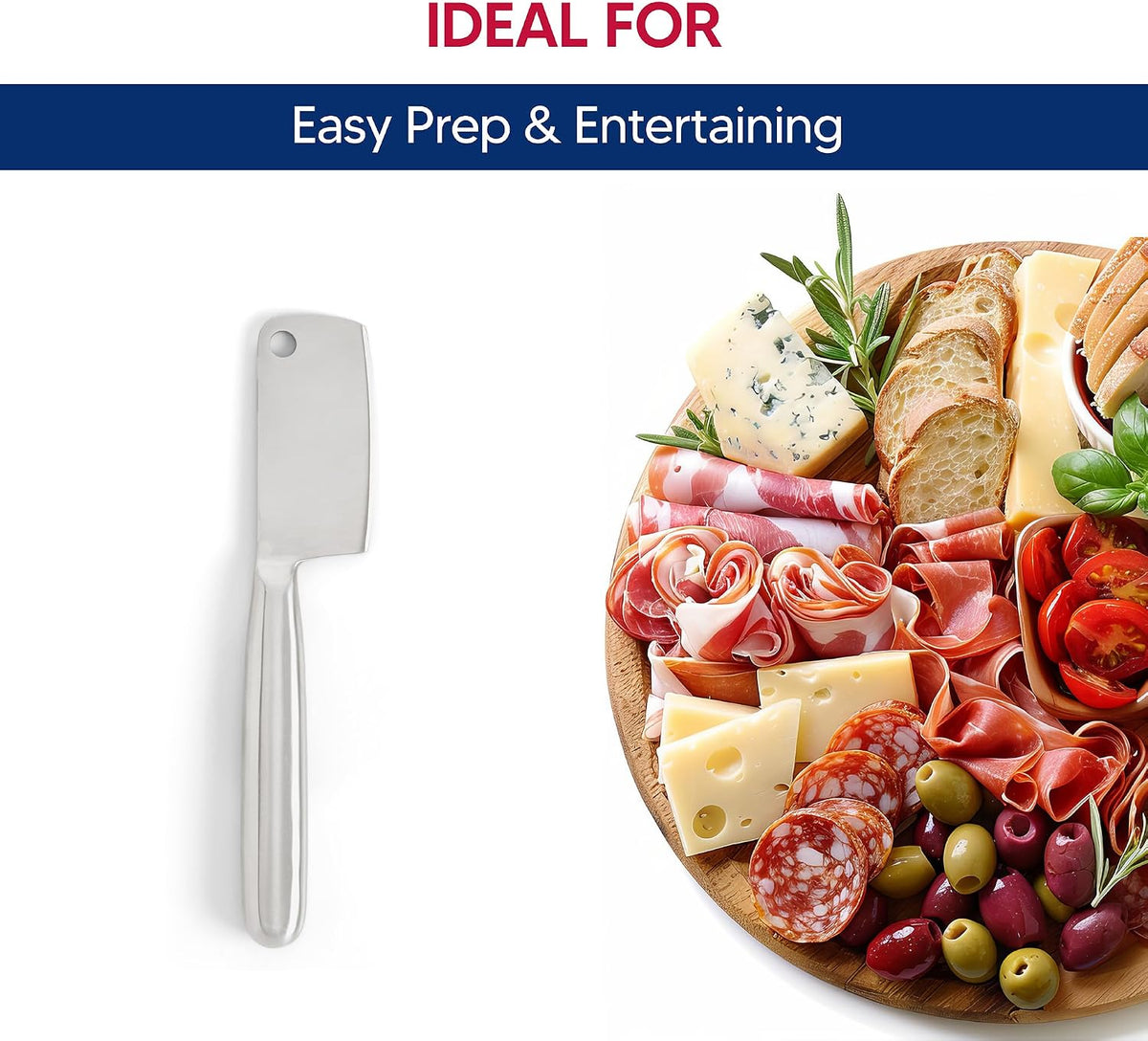 HIC Kitchen Soft Cheese Knife, Stainless Steel