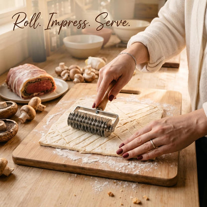 Lattice Pastry Cutter, Stainless Steel Roller for Pie Crust & Pastry Dough