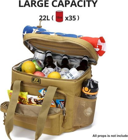 Lunch Box for Men, Tactical Lunch Bag MOLLE Webbing Leakproof Insulated Lunch Cooler Women Adult Meal with Adjustable Shoulder Strap Lunch Pail (Blue)