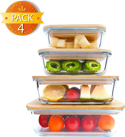 BlueHills Premium Glass Meal Prep Lunch Containers with Snap Green Lock Lids Glass Food Containers BPA-Free Oven Freezer Dishwasher Safe 5 pack set 10 pieces 36 Oz 4.5 cups (G002 Two Compartments)
