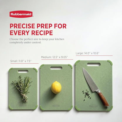 Rubbermaid 3pc Reversible Wheat Fiber Cutting Board Set | Cutting Boards for Kitchen – Dishwasher Safe, Non-Slip Corners, Lightweight & Easy To Store- Large Cutting Board for Meat, Veggies & Fruits