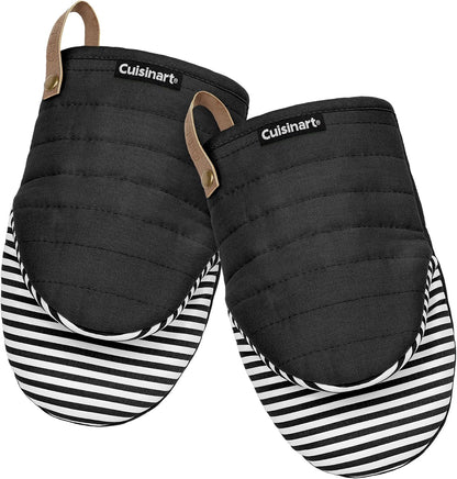 Cuisinart Mini Oven Mitts, 2-Pack 5.5"x8", Printed Silicone, 450F