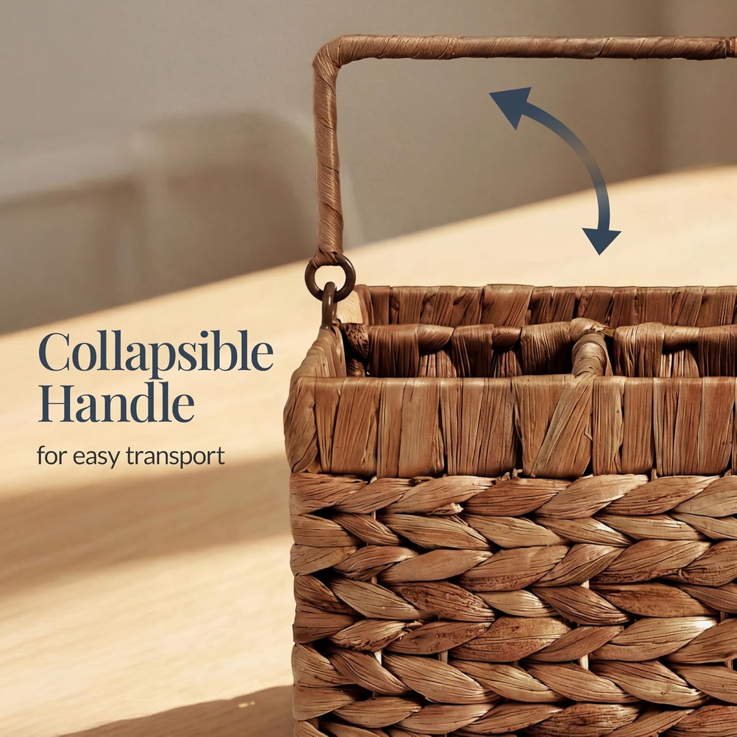 Best Choice Products Handwoven Silverware Organizer w/Handle, 5 Compartment Flatware Organizer, Shelf Storage Basket, Wicker Utensil Caddy, Cutlery Basket Holder for Party, Picnic, BBQ - Chestnut