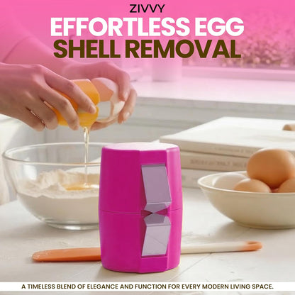 Egg Cracker & Egg Shell Opener Tool - Easy Egg Shell Cracker for Clean Shell Opening - Egg Opener & Kitchen Gadget for No Mess Breakfast & Meal Prep (Black)