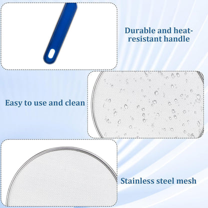 8.3 Inch Grease Splatter Guard for Frying Pan, Stainless Steel Grease Screen with Grip Handle, Ultra Fine Mesh Prevents Oil Splatters for Frying Pan