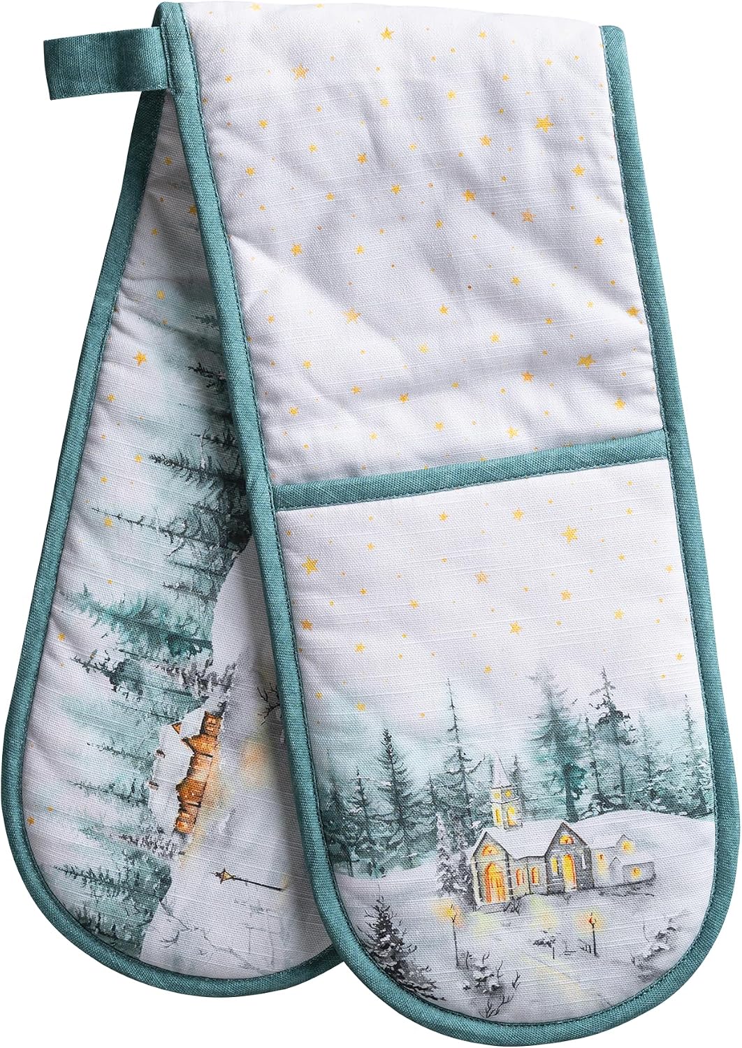 Maison d' Hermine 100% Cotton Oven Mitt & Pot Holder Set (7.5"x13" & 8"x8") - Colors C