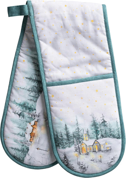 Maison d' Hermine 100% Cotton Oven Mitt & Pot Holder Set (7.5"x13" & 8"x8") - Colors C