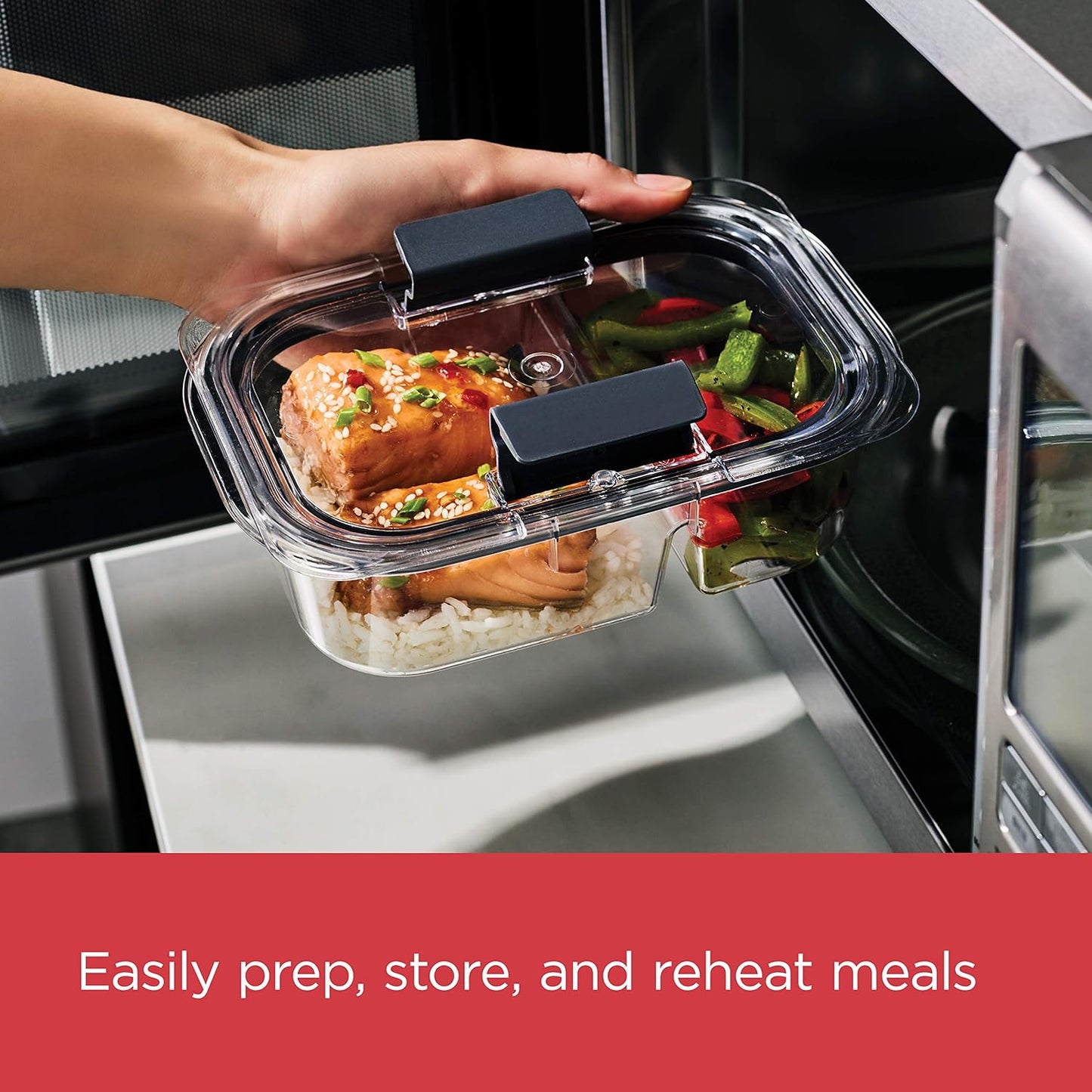 Rubbermaid Brilliance BPA Free Airtight Food Storage Containers with Lids, Set of 4 (4.7 Cup) Ideal for Lunch, Meal Prep, and Leftovers