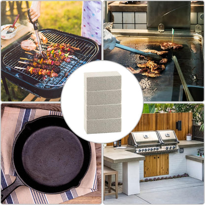 Blackstone Griddle Cleaning kit 16 Pcs, Heavy Duty Grill Cleaning Stone Bricks with Handle,Griddle Scrubber Scouring Pads with Handle and 6" Grill Scraper,Griddle Cleaner Brush Set for Flat Top