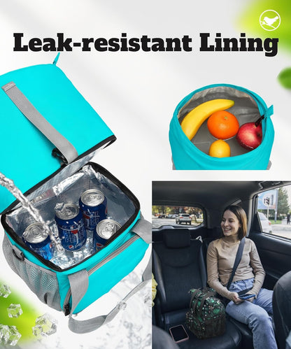 SUNNY BIRD Dual Compartment Lunch Bag Insulated Lunch Box for Women and Men (Purple)